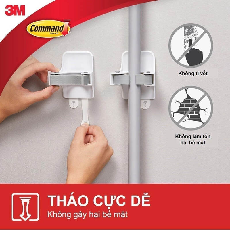 Móc treo chối/ cây lau nhà Command™ 17007 - Chịu lực 1.8 kg - 1 cái/vỉ - 7012591948, , large image number null